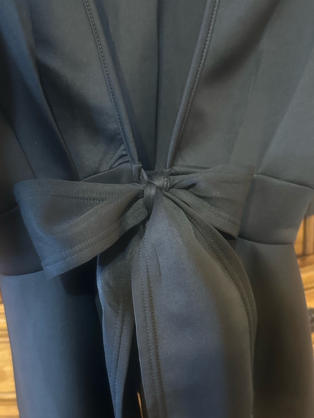 Forever 21 Black Scuba Bow Tie Peplum Jacket Large NWOT - Picture 5 of 16
